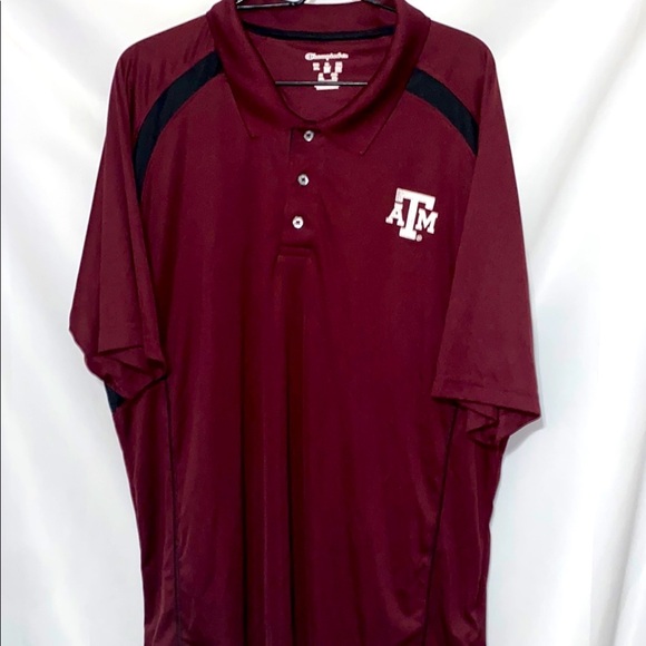 Champion Elite TEXAS A&M Polo Shirt size 2XL Performance Athletic Wine/Black - Picture 1 of 13
